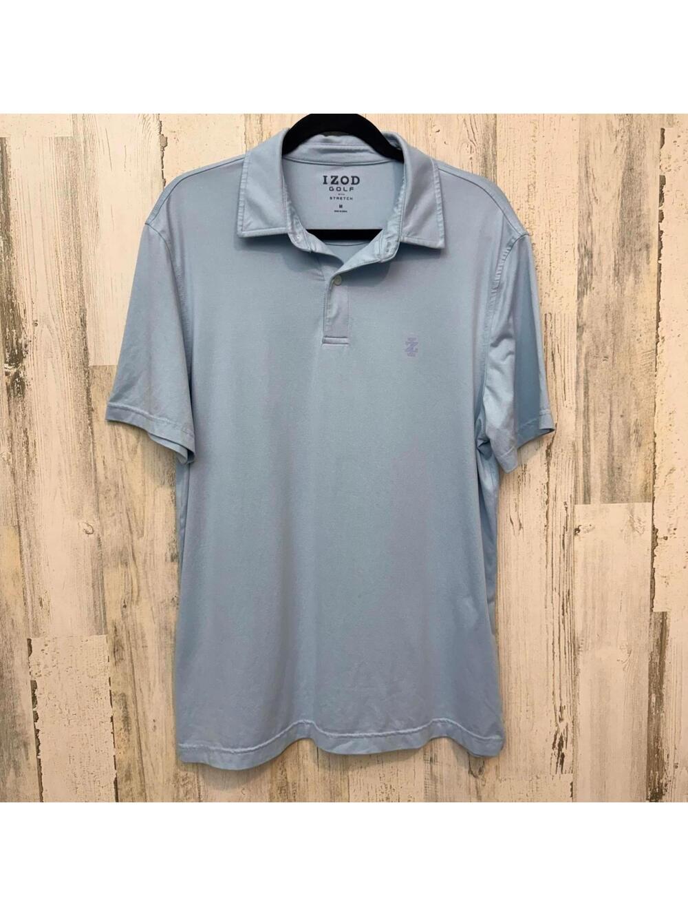IZOD Golf Men’s Medium Light Blue Stretch Polo Shirt Performance Casual